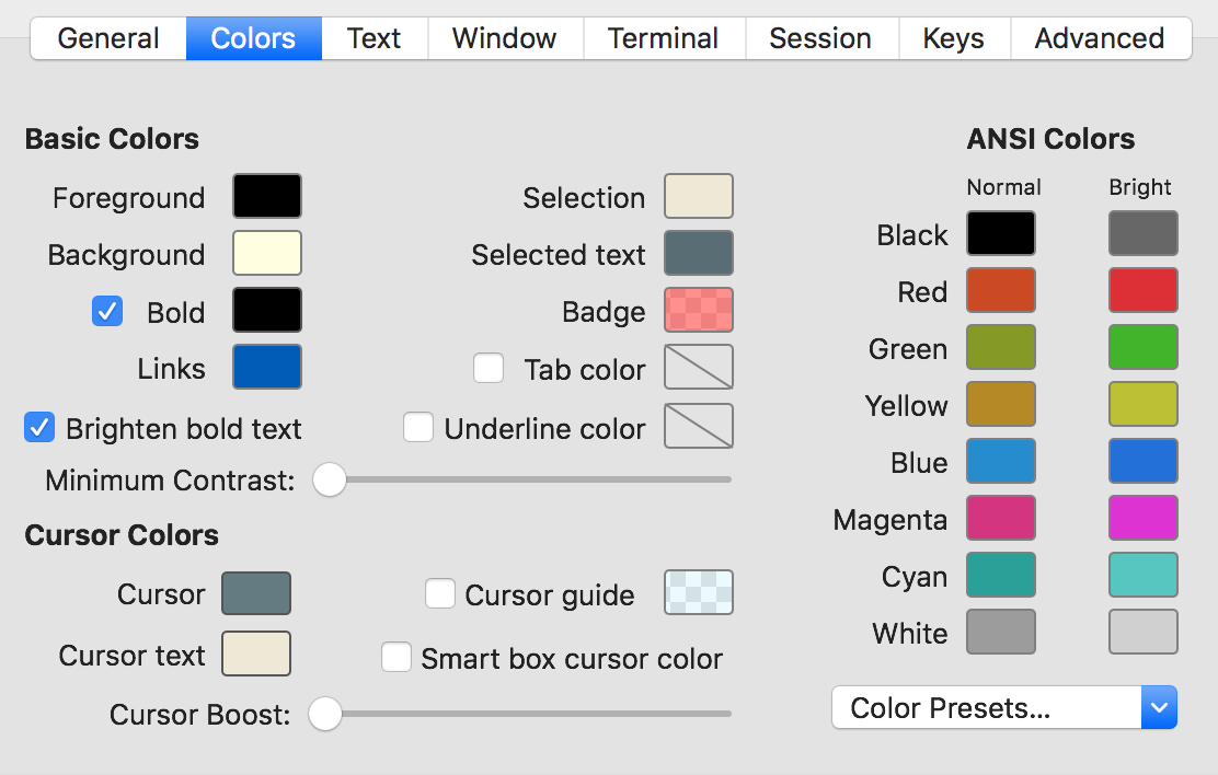 iterm change color